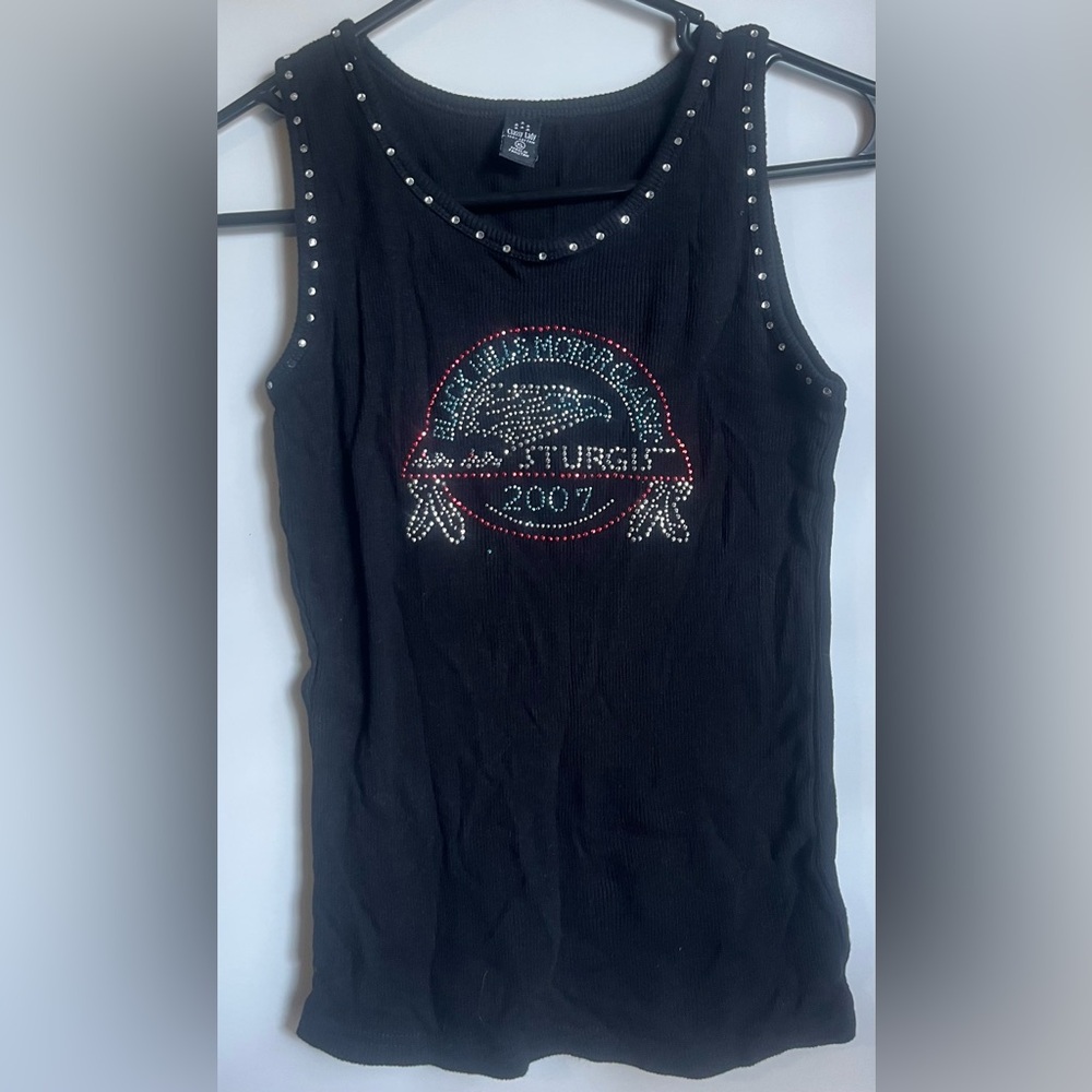 Black Studded Motorcycle Club Women’s X-Large Tank Top